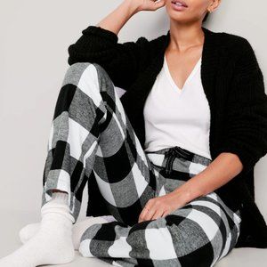 Mid-Rise Flannel Pajama Pants for Women Size M